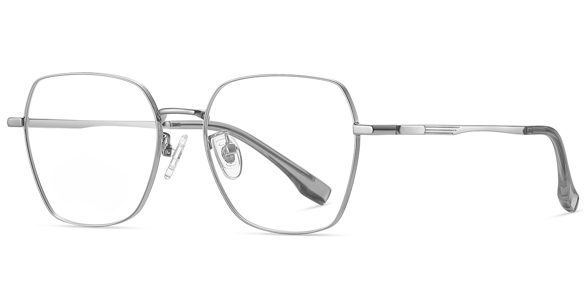 Titanium Square Reading Glasses silver