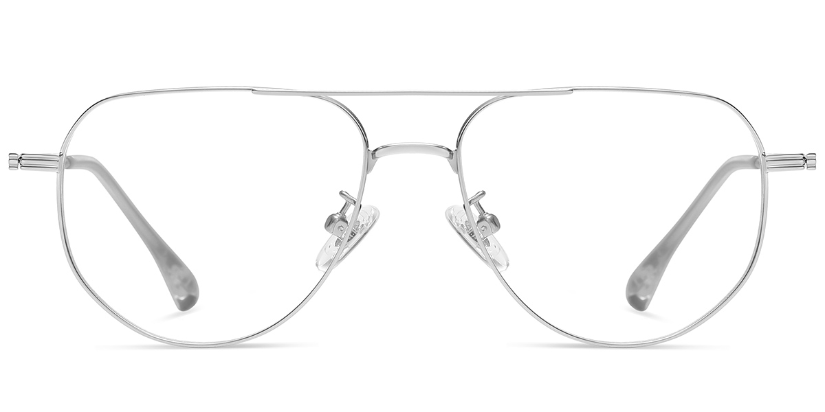 Titanium Aviator Reading Glasses silver