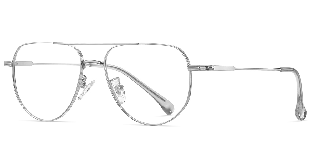 Titanium Aviator Reading Glasses silver