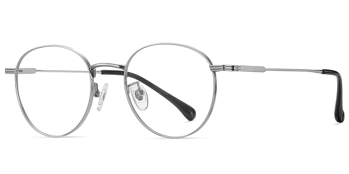 Titanium Round Reading Glasses silver