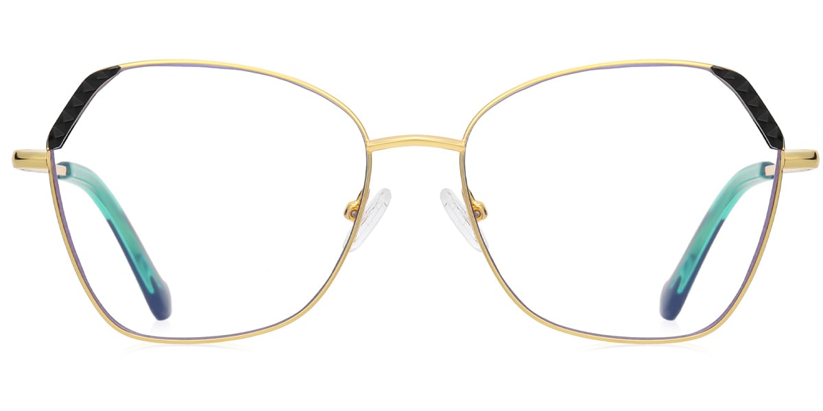 Geometric Reading Glasses black-gold