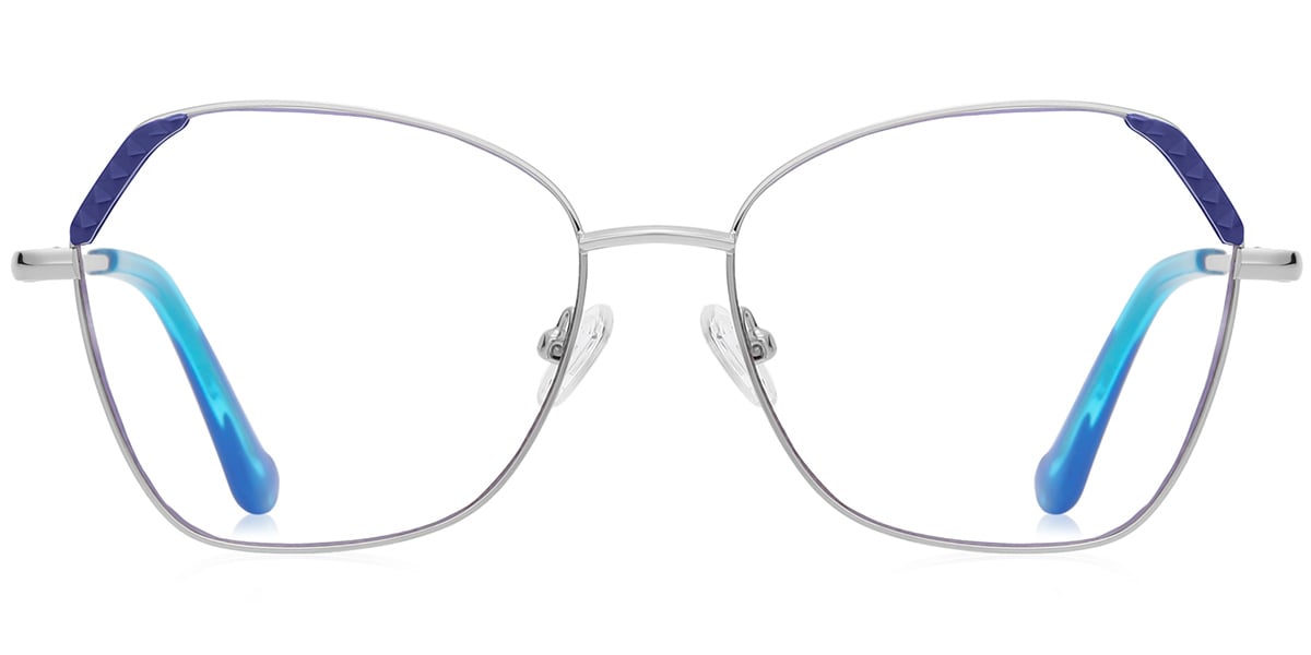 Geometric Reading Glasses silver-blue