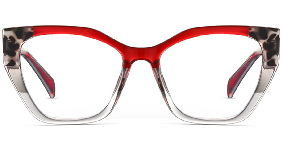 Acetate Geometric Reading Glasses pattern-red