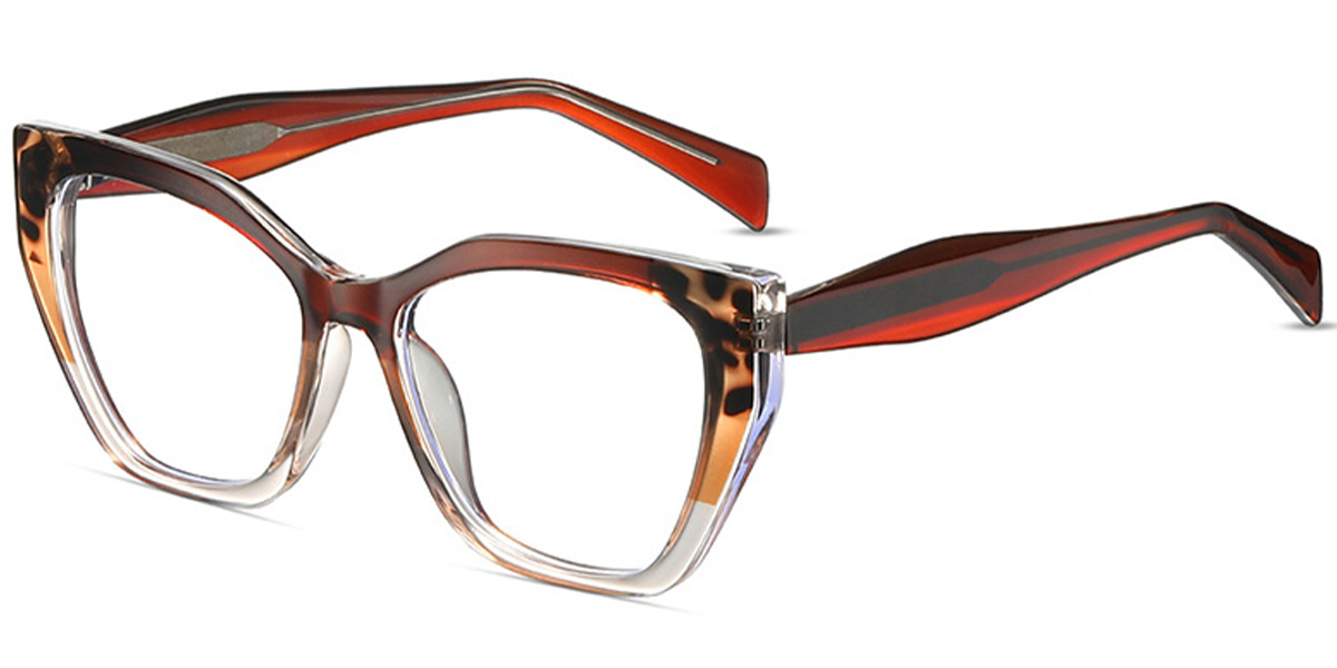 Acetate Geometric Reading Glasses pattern-brown