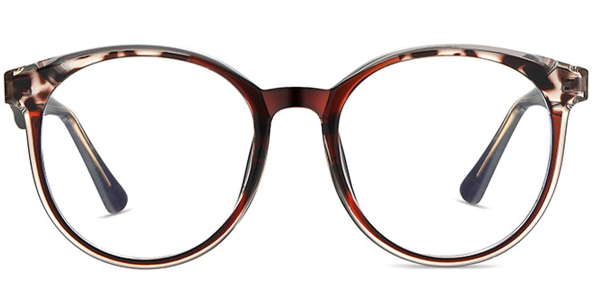 Acetate Round Reading Glasses pattern-brown