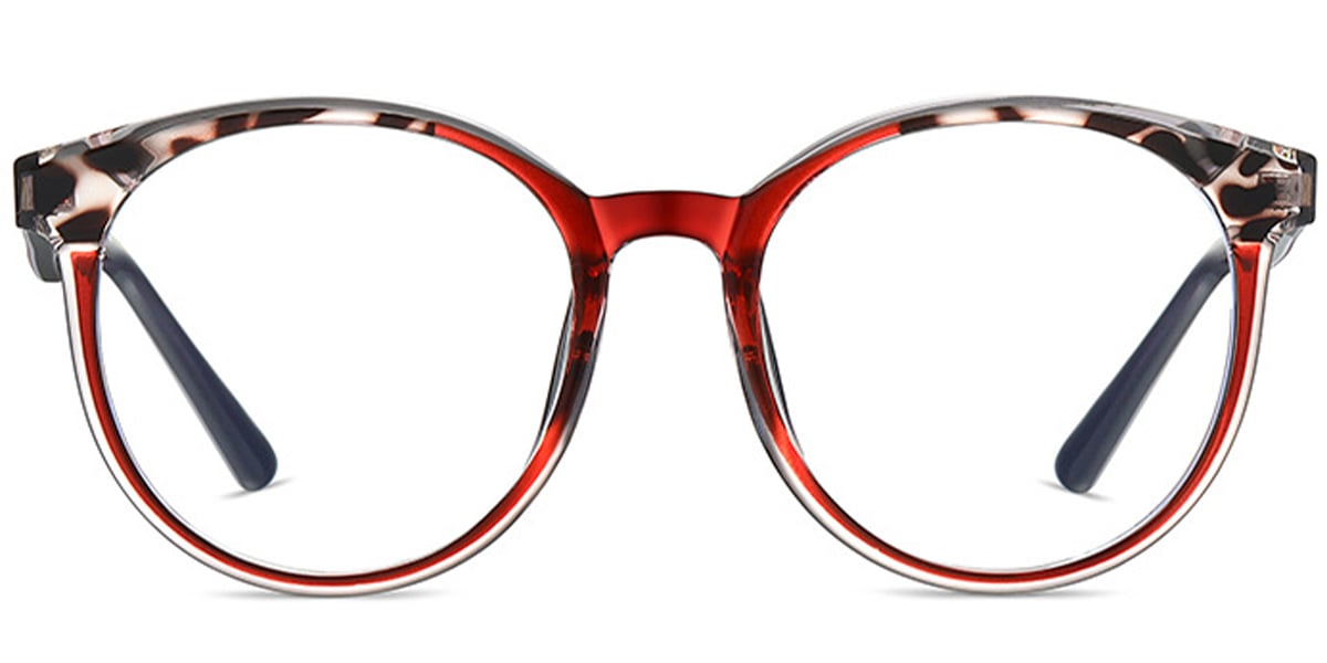 Acetate Round Reading Glasses pattern-red