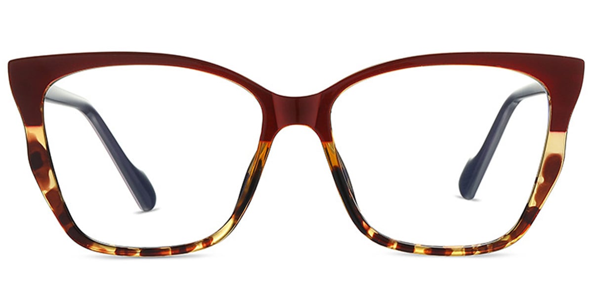 Acetate Square Reading Glasses pattern-brown