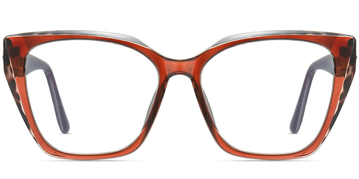 Acetate Square Reading Glasses pattern-brown