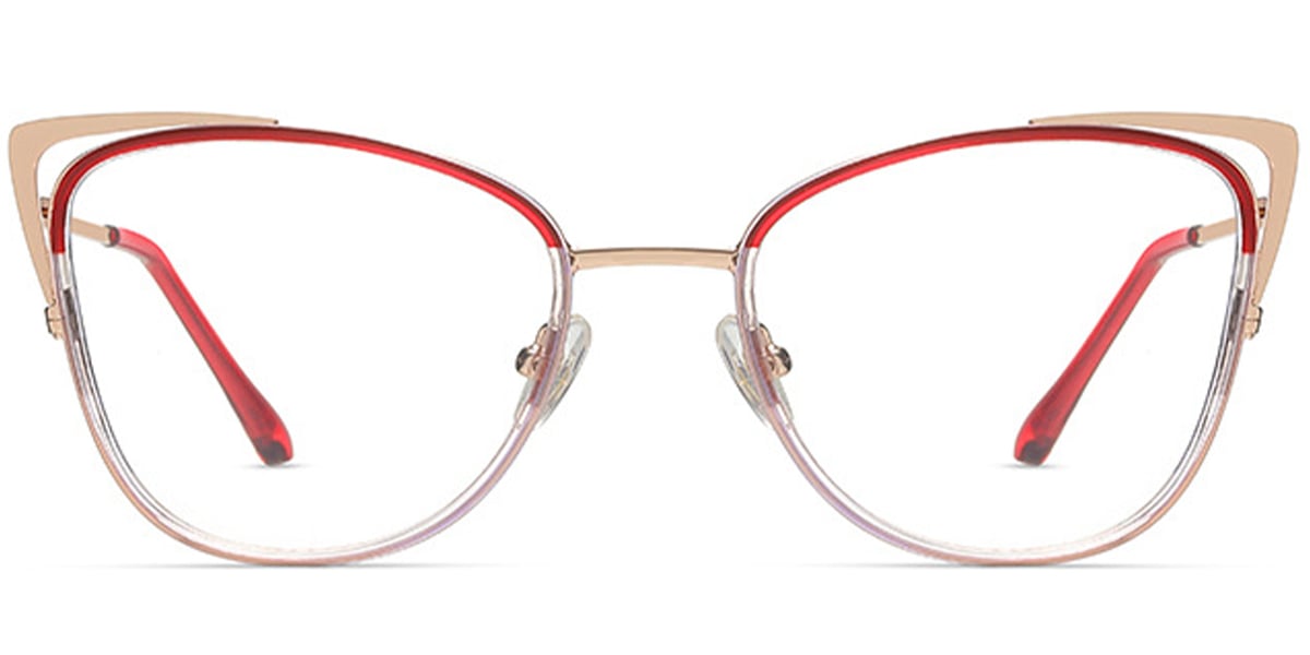 Cat Eye Reading Glasses rose_gold-red