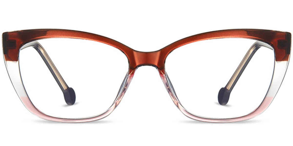 Square Reading Glasses pattern-brown