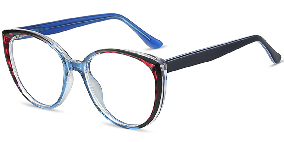 Acetate Geometric Reading Glasses pattern-blue