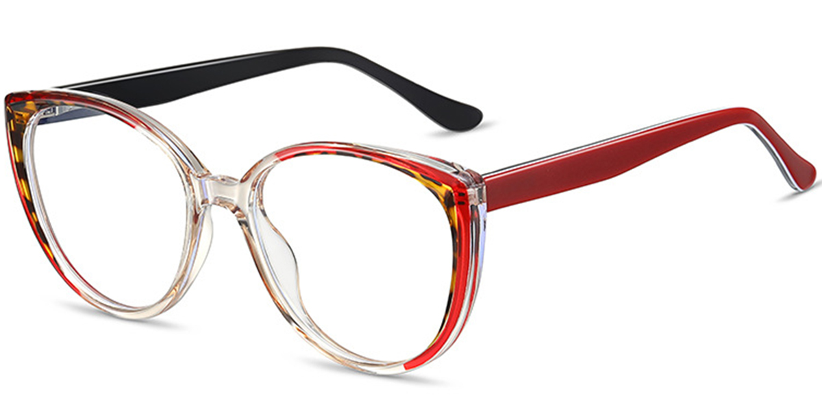 Acetate Geometric Reading Glasses pattern-red