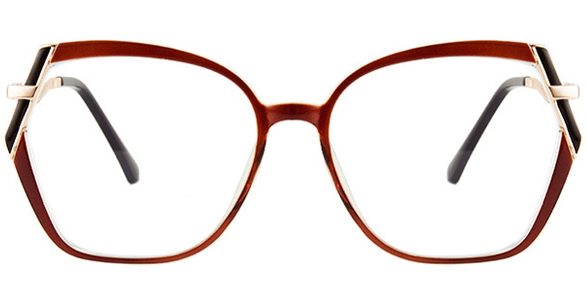 Geometric Reading Glasses brown