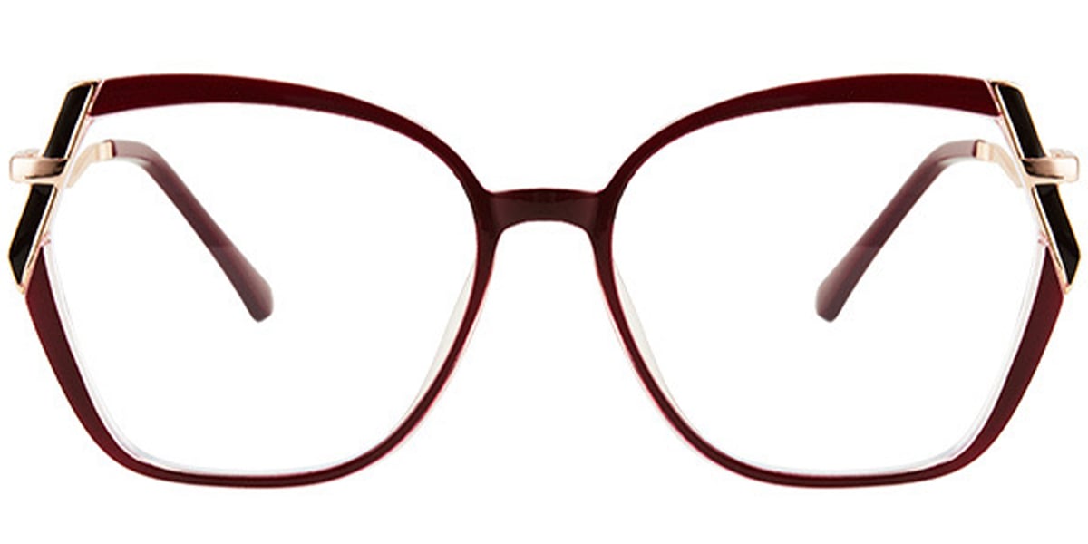 Geometric Reading Glasses red