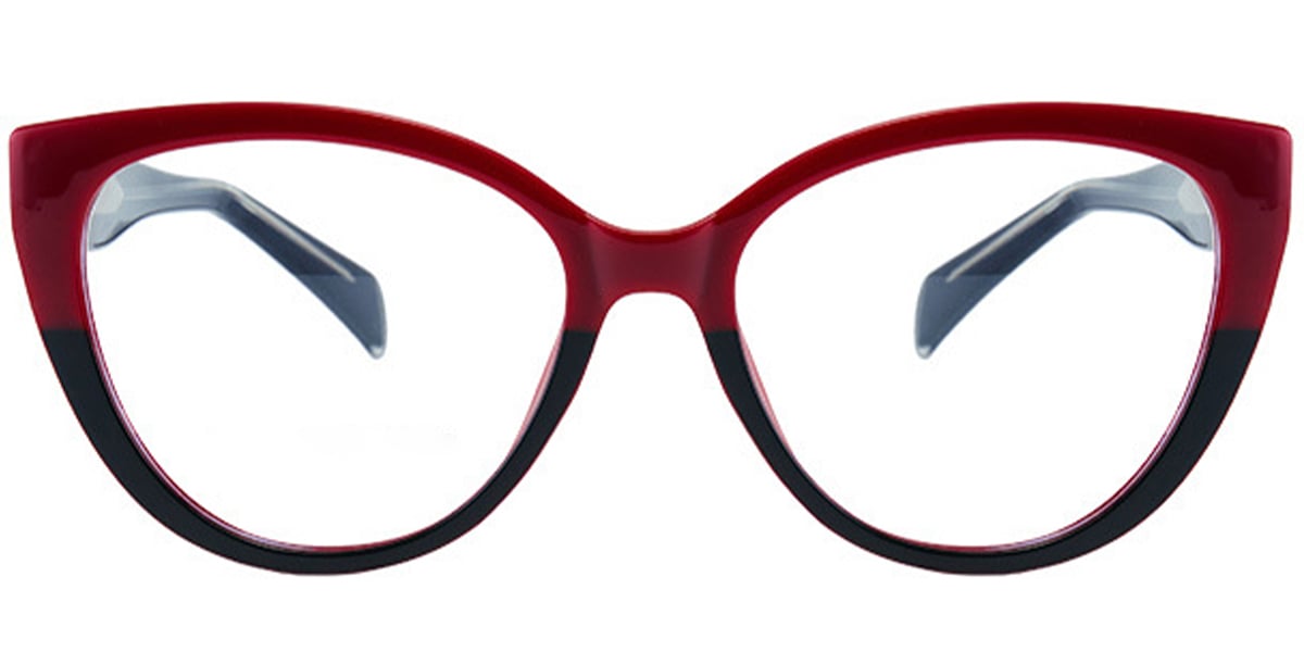 Oval Reading Glasses black-red