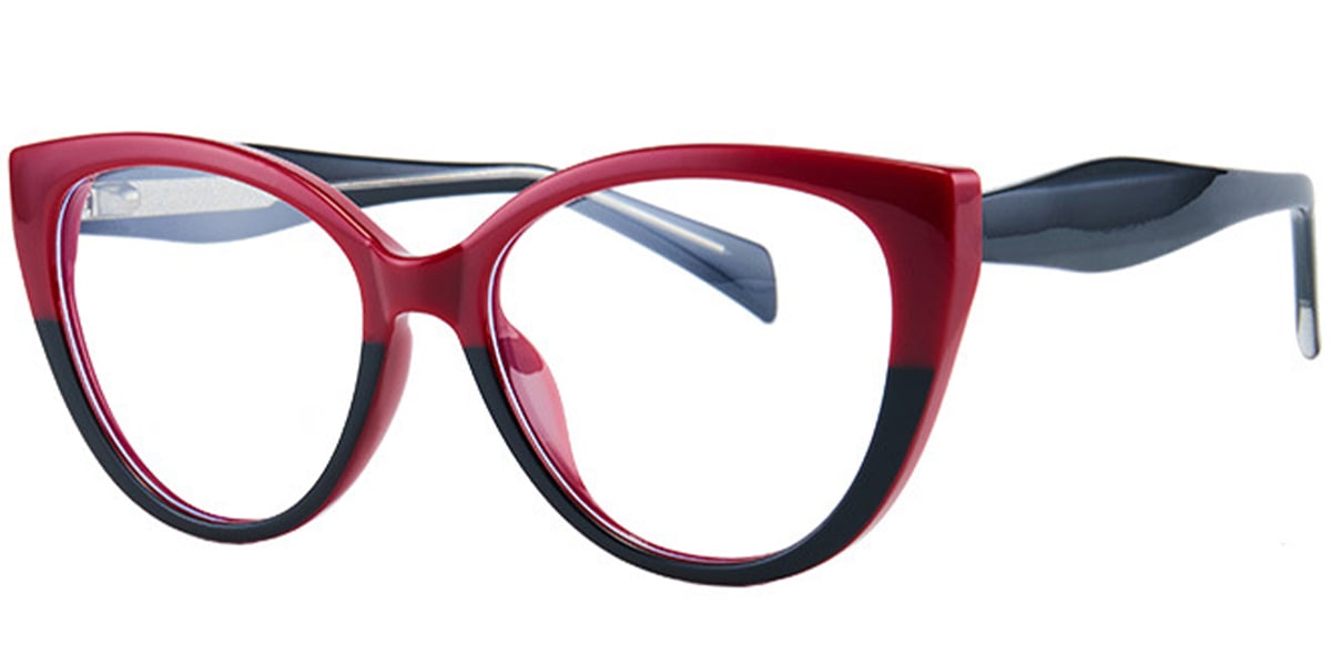 Oval Reading Glasses black-red