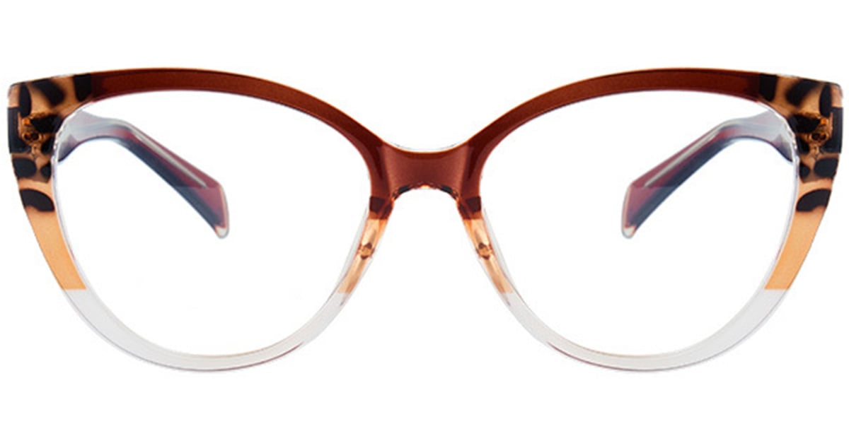 Oval Reading Glasses pattern-brown