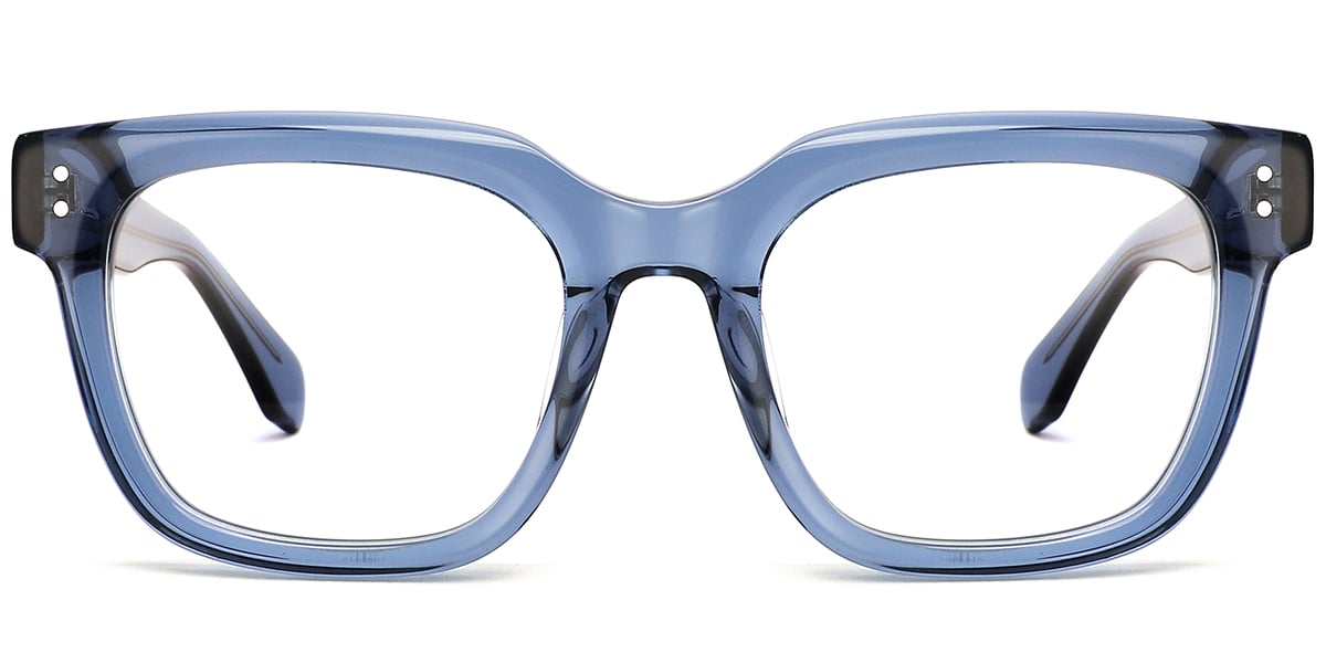 Acetate Square Reading Glasses translucent-blue