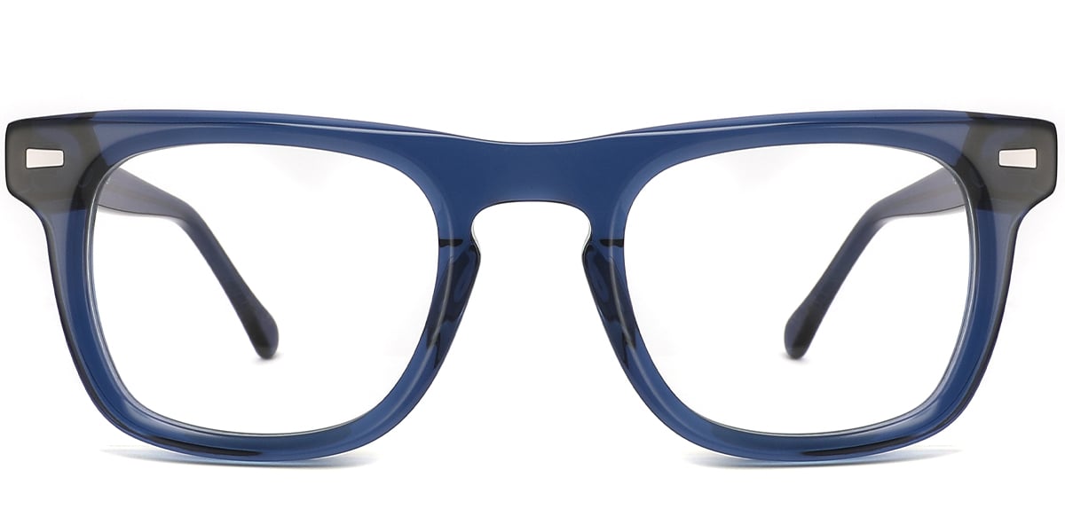 Acetate Square Reading Glasses translucent-blue