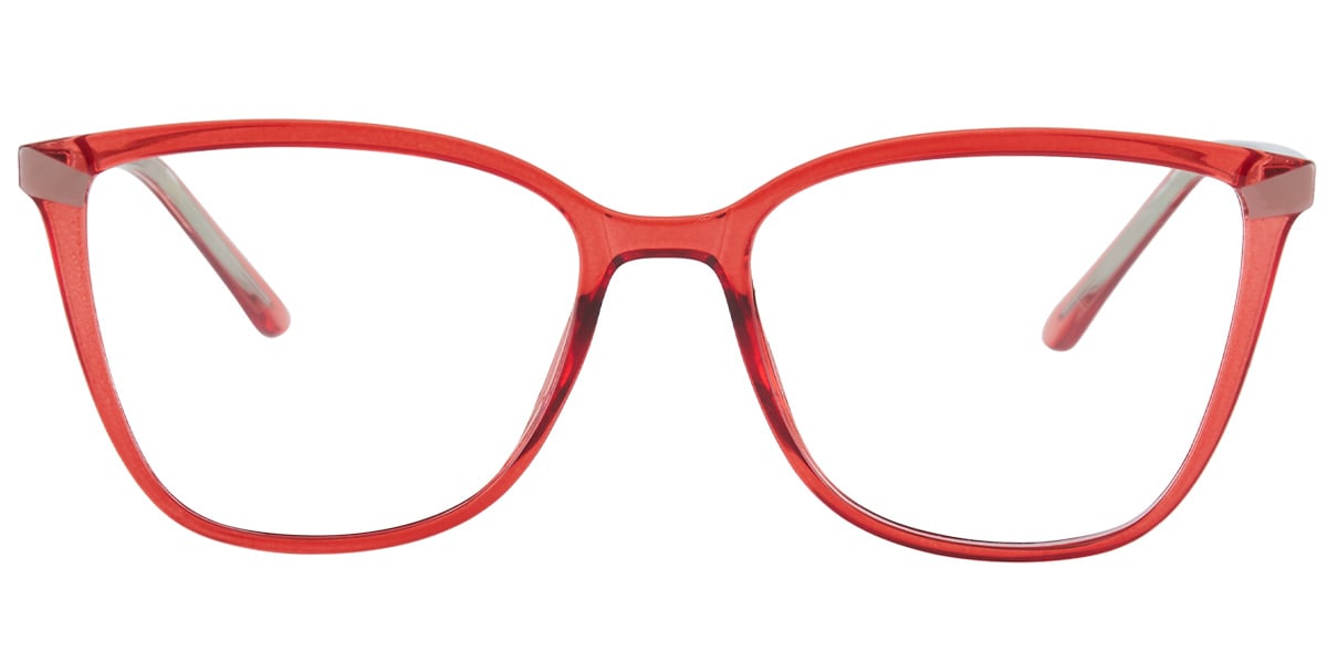 Square Reading Glasses translucent-red