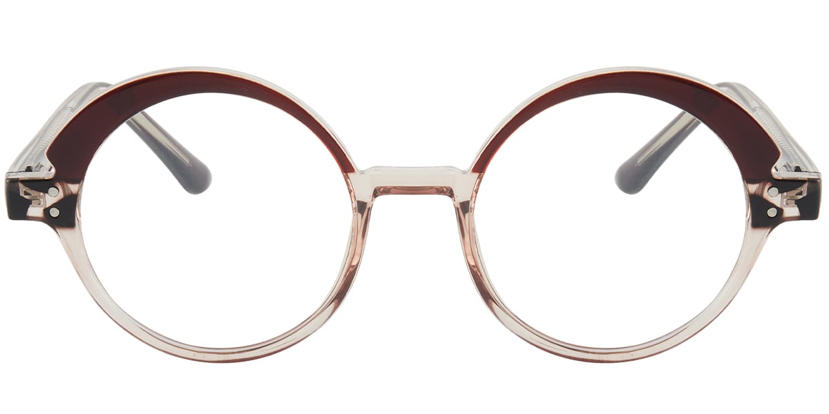 Round Reading Glasses pattern-brown