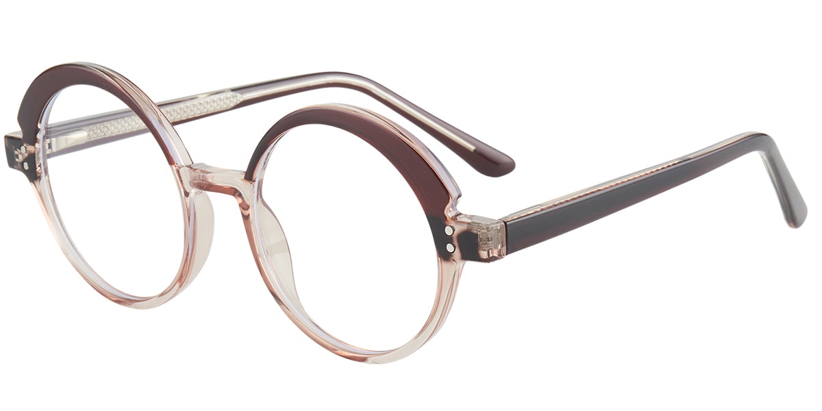 Round Reading Glasses pattern-brown