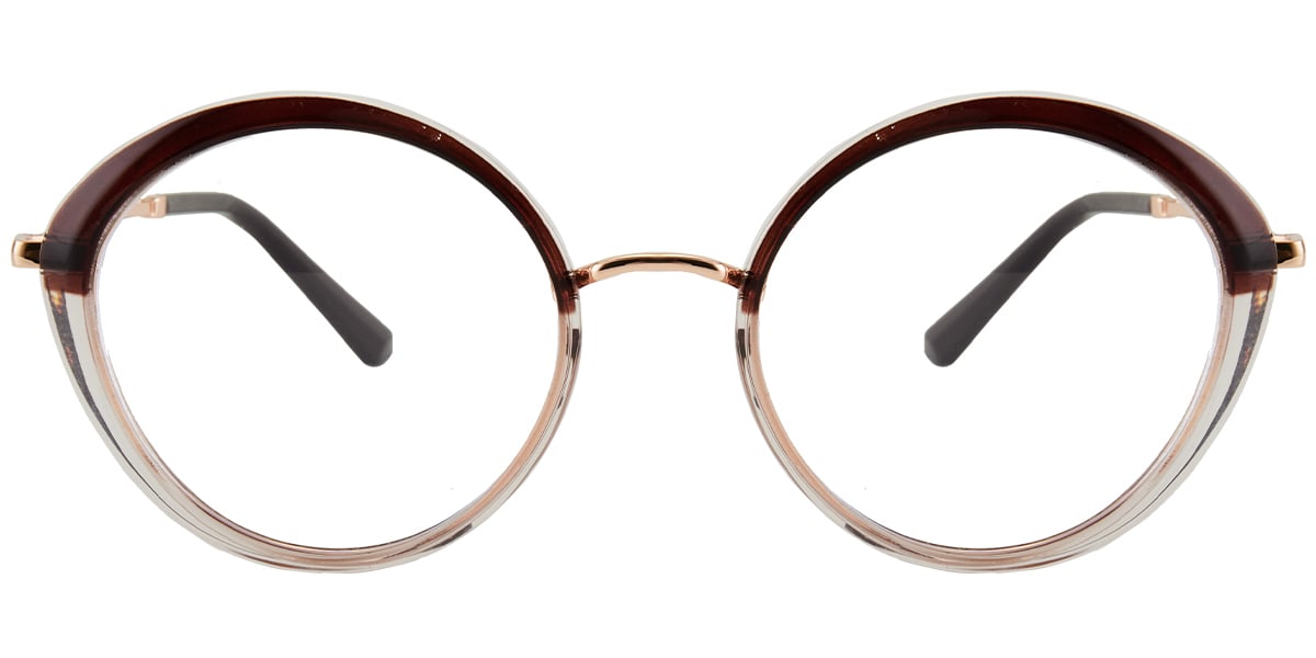 Oval Reading Glasses pattern-brown