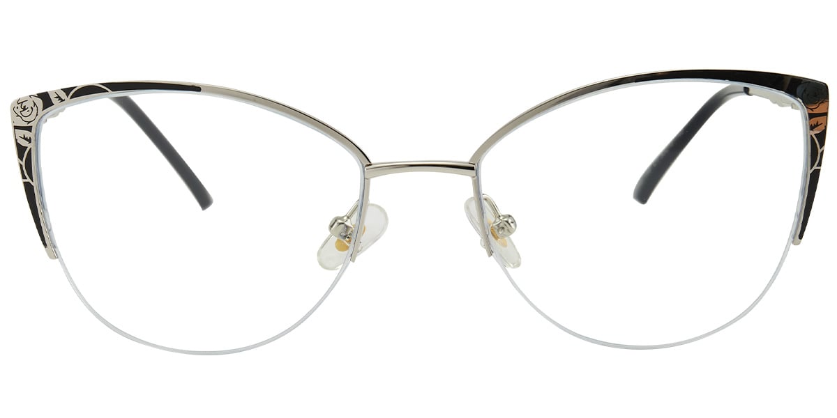 Cat Eye Reading Glasses silver-black