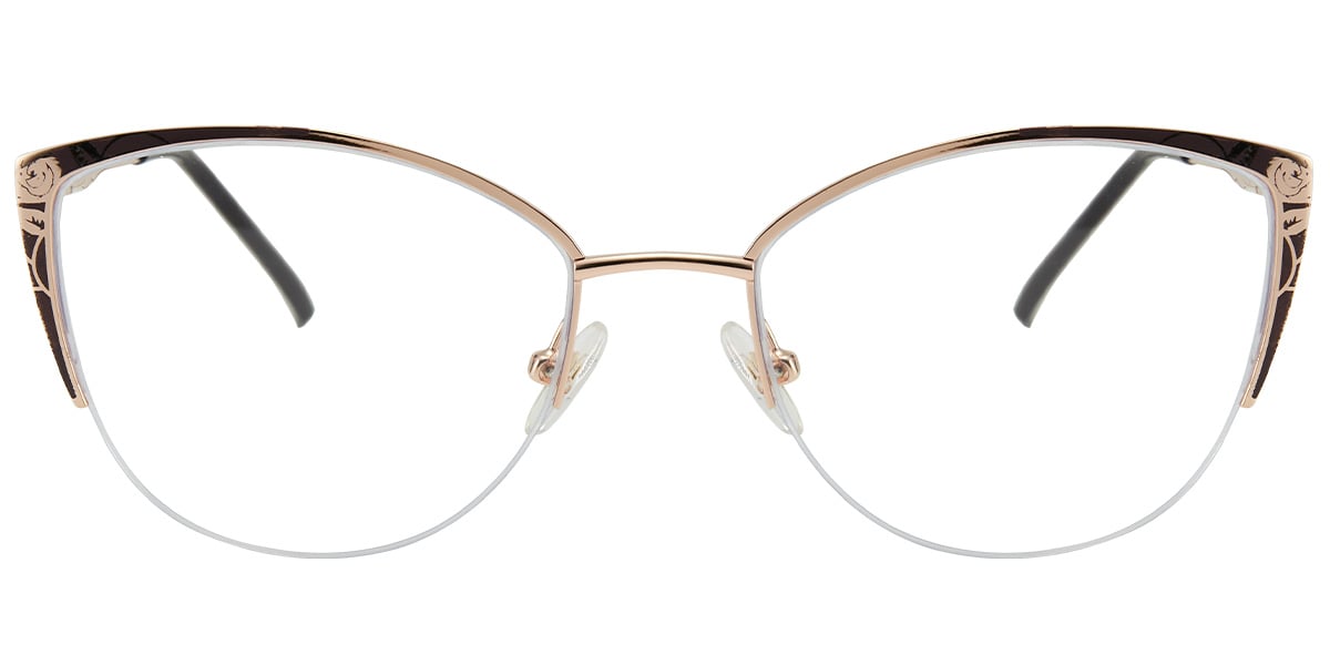 Cat Eye Reading Glasses rose_gold-brown