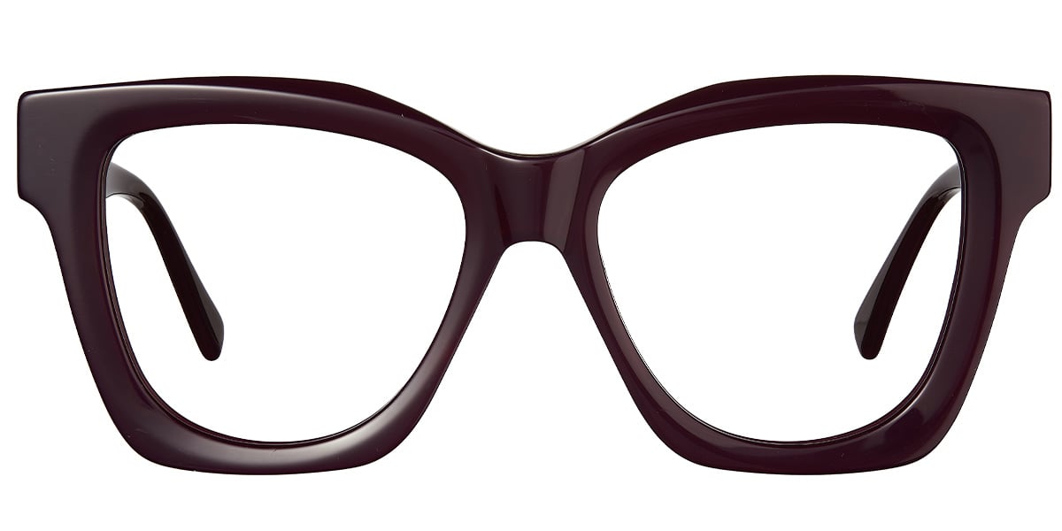 Acetate Square Reading Glasses wine_red