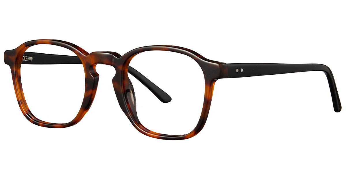 Acetate Rectangle Reading Glasses pattern-brown