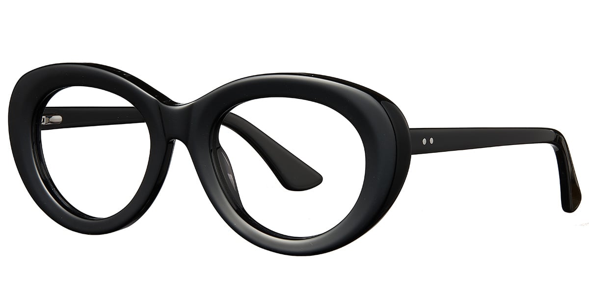 Acetate Oval Reading Glasses bright_black