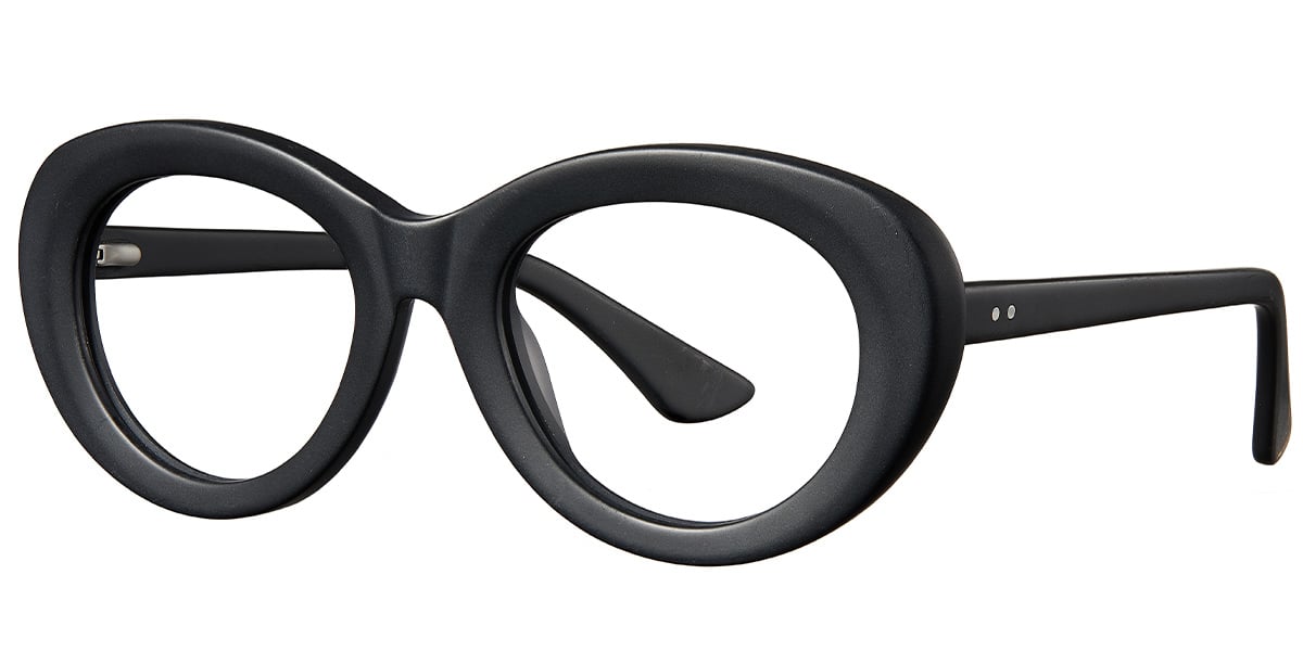 Acetate Oval Reading Glasses matte-black