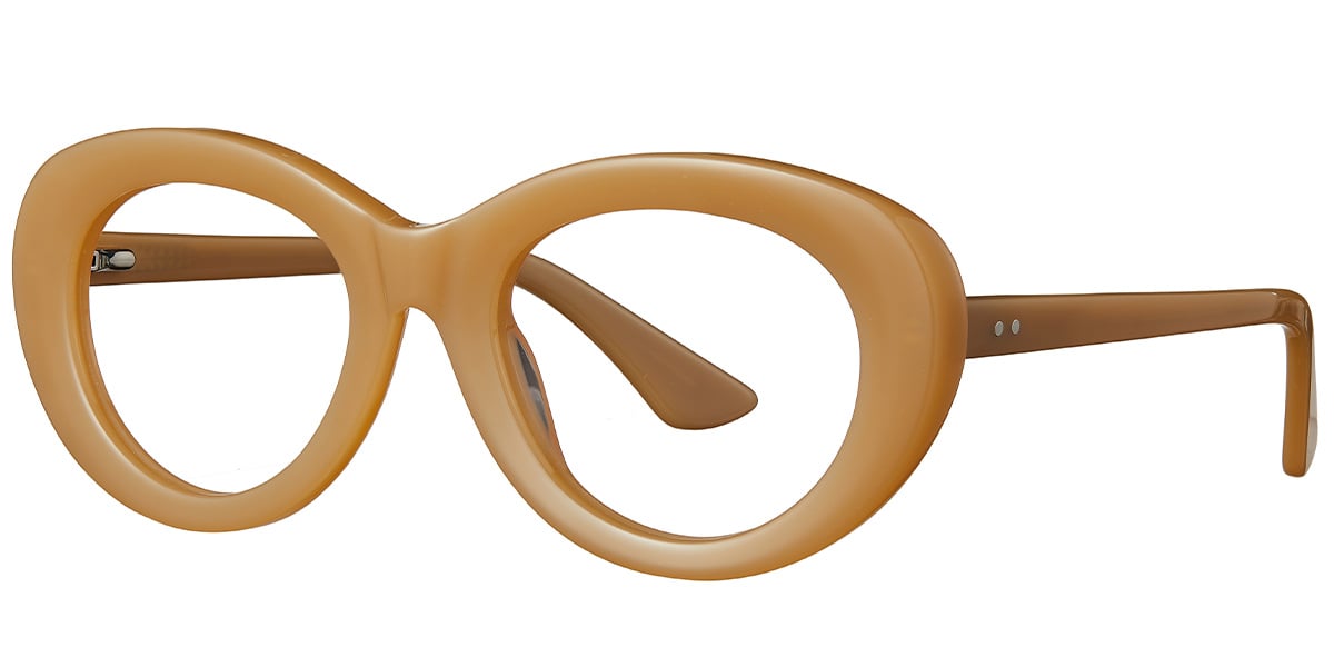 Acetate Oval Reading Glasses brown