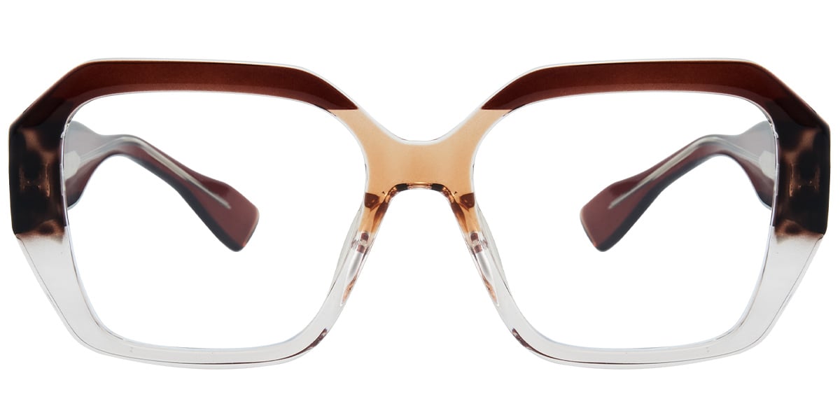 Square Reading Glasses pattern-brown