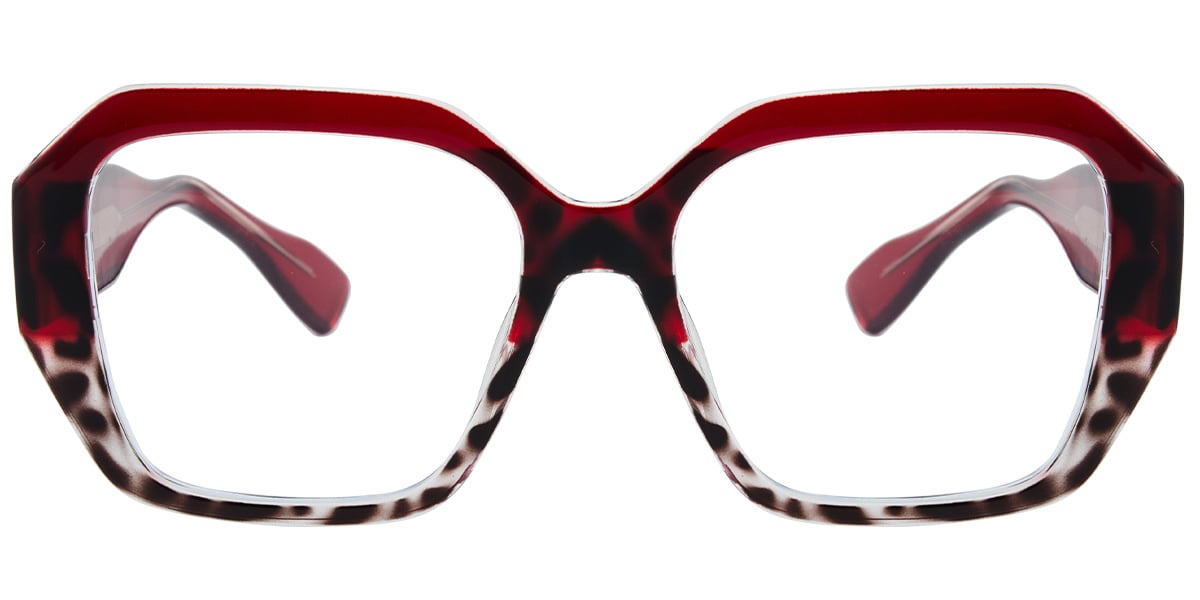 Square Reading Glasses pattern-red