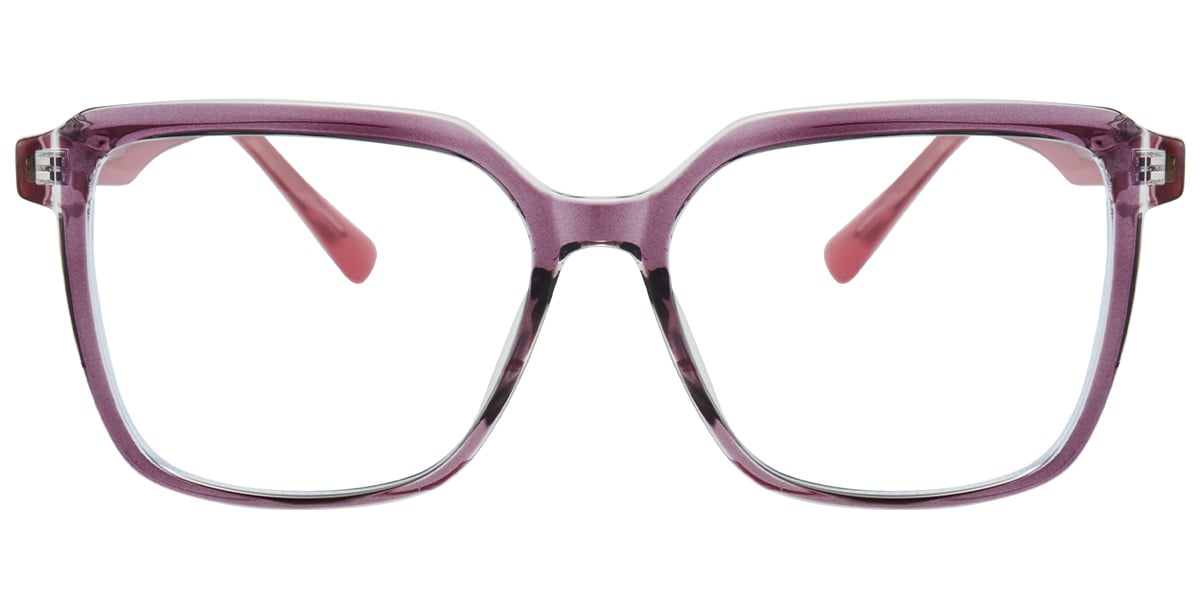 Acetate Square Reading Glasses translucent-purple