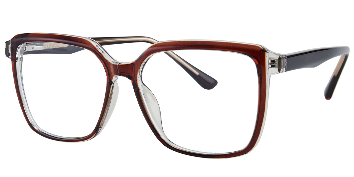 Acetate Square Reading Glasses translucent-brown