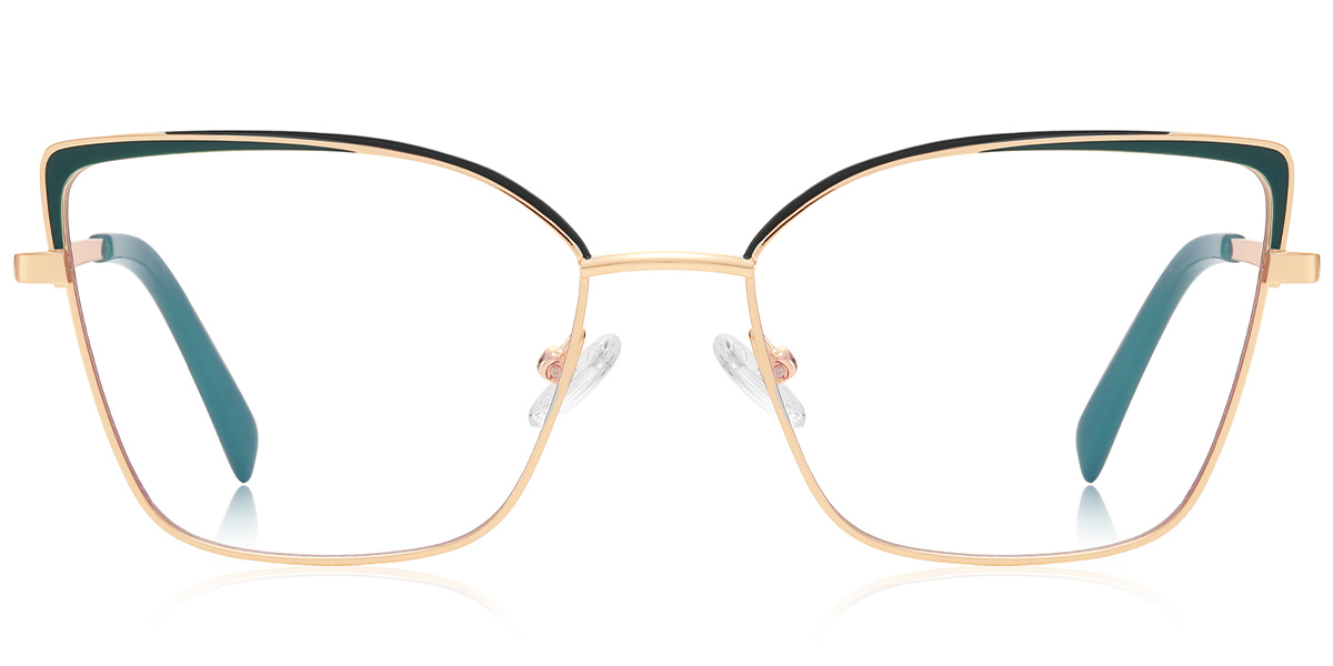 Square Reading Glasses rose_gold-green