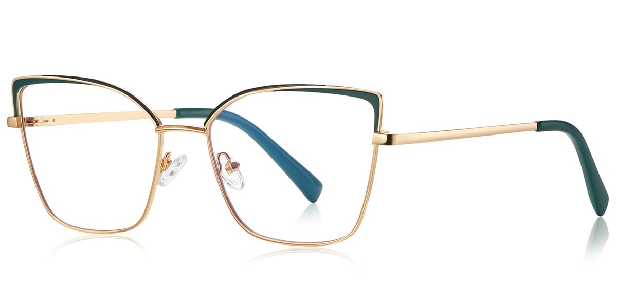 Square Reading Glasses rose_gold-green