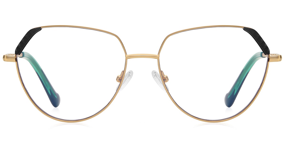 Geometric Reading Glasses black-gold