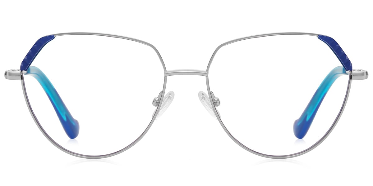 Geometric Reading Glasses silver-blue