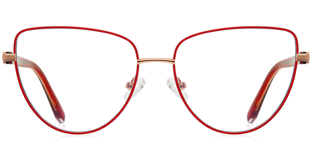 Geometric Reading Glasses rose_gold-red