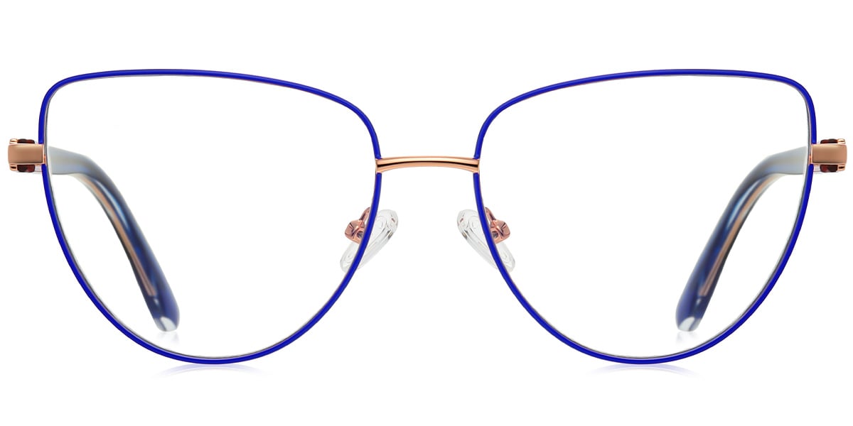 Geometric Reading Glasses rose_gold-blue