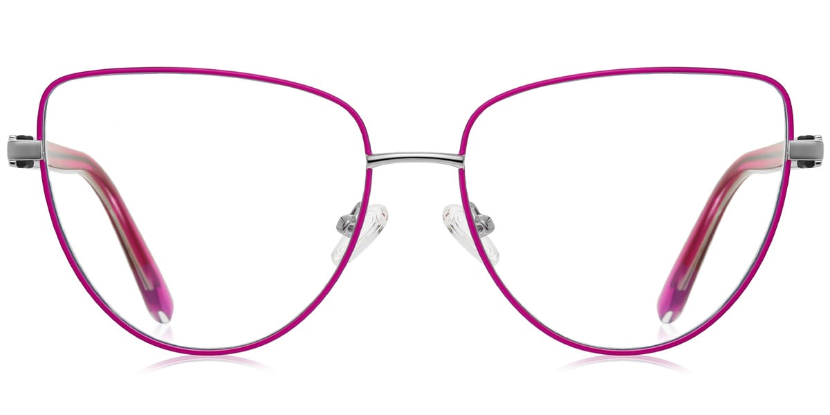 Geometric Reading Glasses silver-rose