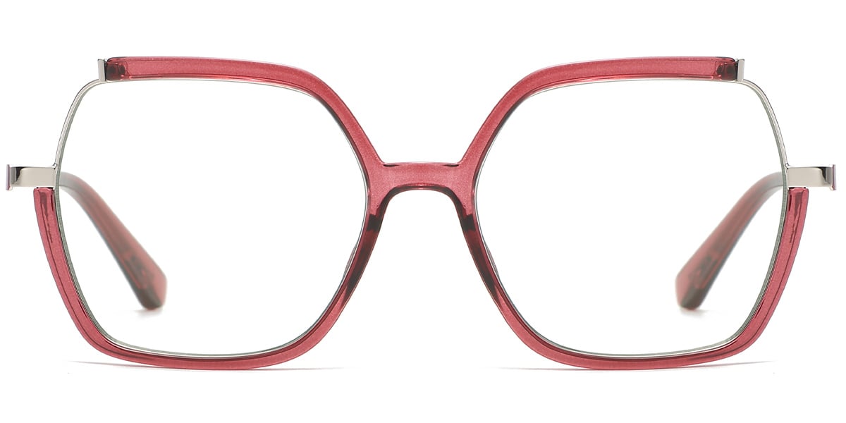 Square Reading Glasses translucent-rose