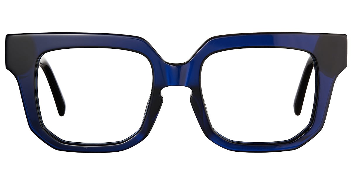 Acetate Square Reading Glasses translucent-blue