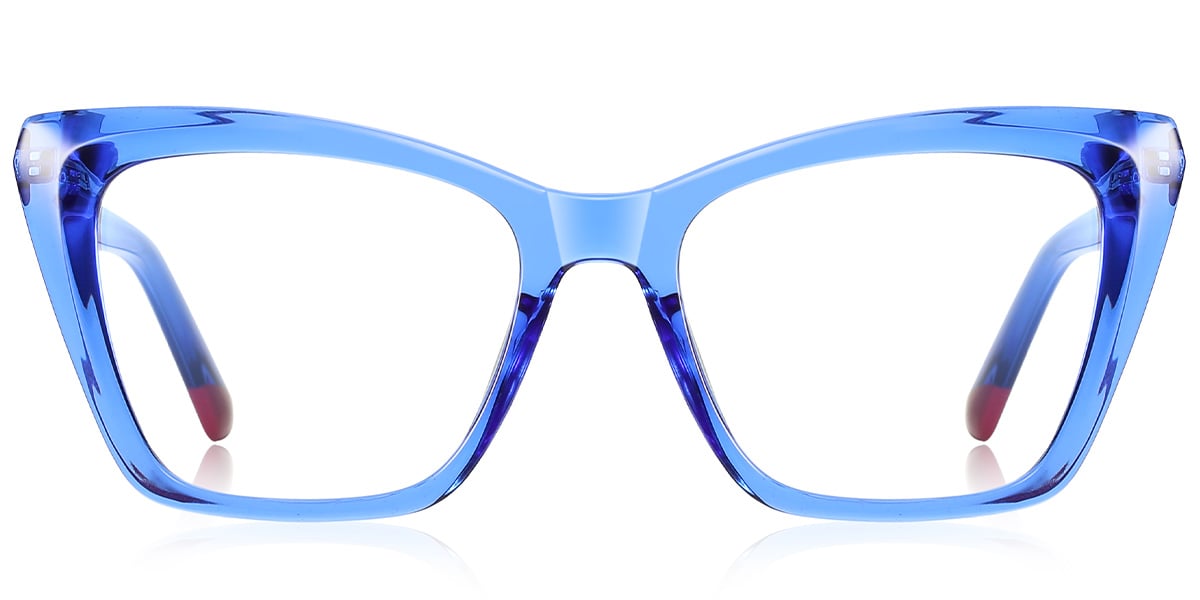 Square Reading Glasses translucent-blue