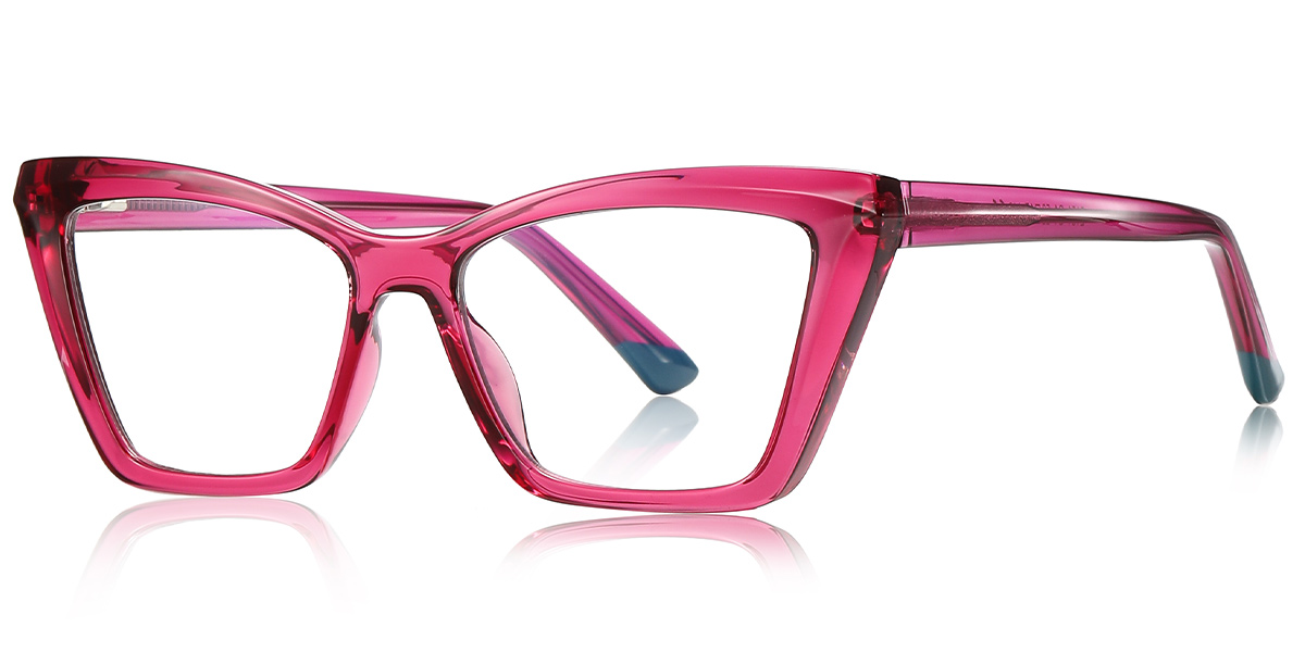 Rectangle Reading Glasses translucent-rose