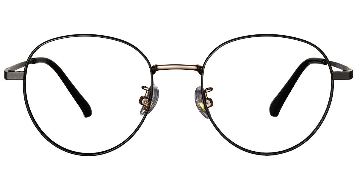 Round Reading Glasses black-gold